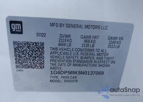 2022 Cadillac Ct5 Sport from USA, damaged, VIN 1G6DP5RK5N0137069